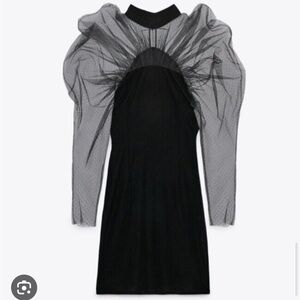 Zara velvet and tule top M